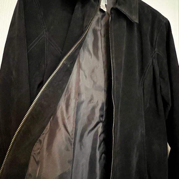 Chico’s Black suede leather jacket size 2 (12-14) - Picture 3 of 7